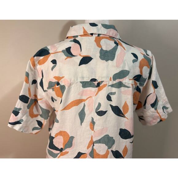 Rachel Zoe Floral Linen Button Front Mini Shirt Dress Size Small - Picture 7 of 8